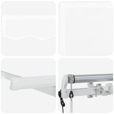 vidaXL Αναδιπλούμενη τέντα Λευκό 350 x 200 cm ύφασμα