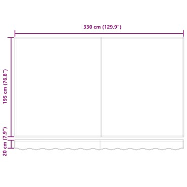 vidaXL Αναδιπλούμενη τέντα Λευκό 350 x 200 cm ύφασμα