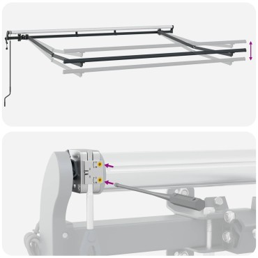 vidaXL Αναδιπλούμενη τέντα Λευκό 350 x 200 cm ύφασμα