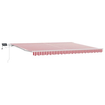 vidaXL Αναδιπλούμενη τέντα Κόκκινο και Λευκό 450 x 300 εκ