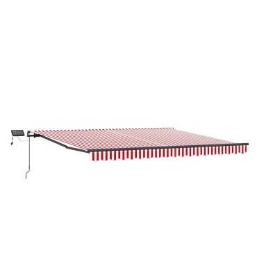 vidaXL Αναδιπλούμενη τέντα Κόκκινο και Λευκό 450 x 300 εκ