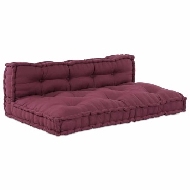 vidaXL Μαξιλάρι για καναπέ παλέτας 2 pcs Ύφασμα Καφετί 120x80x38cm