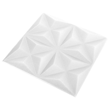 vidaXL Πάνελ τοίχου 24 τμχ. 50 x 50 cm Οριγκάμι Άσπρο Φελιζόλ XPS