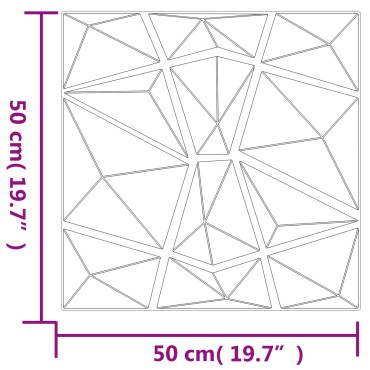 vidaXL Πάνελ τοίχου 48 τμχ. 50 x 50 cm Γκρι Σκυροδέματος Φελιζόλ XPS