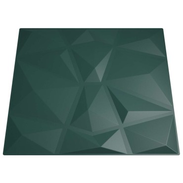 vidaXL Πάνελ τοίχου 48 τμχ. 50 x 50 cm Πράσινο Φελιζόλ XPS