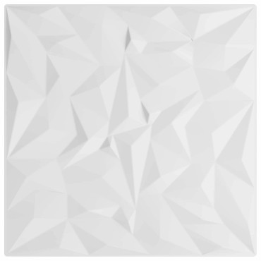 vidaXL Πάνελ τοίχου 12 τμχ. 50 x 50 cm Λευκό Φελιζόλ XPS