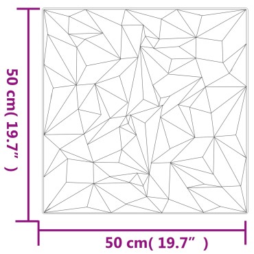 vidaXL Πάνελ τοίχου 12 τμχ. 50 x 50 cm Μαύρο Φελιζόλ XPS