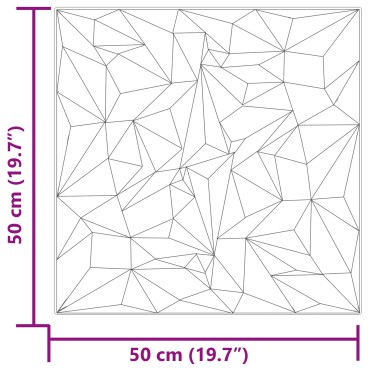vidaXL Πάνελ τοίχου 24 τμχ. 50 x 50 cm Αμέθυστος Γκρι Φελιζόλ XPS