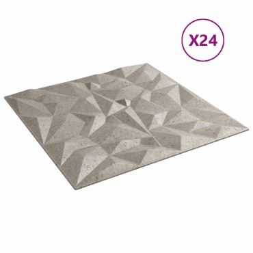 vidaXL Πάνελ τοίχου 24 τμχ. 50 x 50 cm Αμέθυστος Μπετόν Φελιζόλ XPS