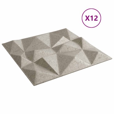 vidaXL Πάνελ τοίχου 12 τμχ. 50 x 50 cm Διαμάντι Μπετόν Φελιζόλ XPS