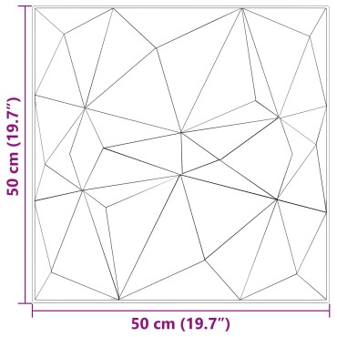vidaXL Πάνελ τοίχου 12 τμχ. 50 x 50 cm Διαμάντι Μπετόν Φελιζόλ XPS