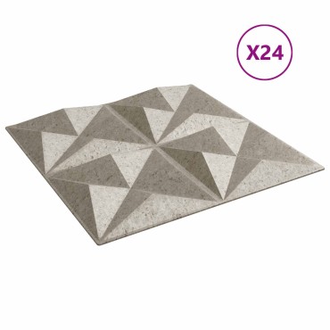vidaXL Πάνελ τοίχου 24 τμχ. 50 x 50 cm Οριγκάμι Μπετόν Φελιζόλ XPS