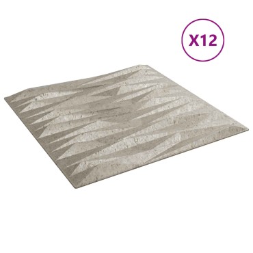 vidaXL Πάνελ τοίχου 12 τμχ. 50 x 50 cm Πέτρα Μπετόν Φελιζόλ XPS