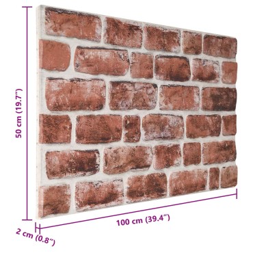 vidaXL Πάνελ τοίχου 10 τμχ. 100 x 50 cm Σκούρο Καφέ και Λευκό