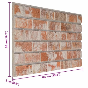 vidaXL Πάνελ τοίχου 10 τμχ. 100 x 50 cm Πορτοκαλί Αφρός EPS