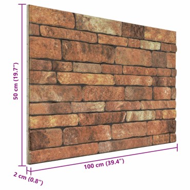 vidaXL Πάνελ τοίχου 10 τμχ. 100 x 50 cm Καφέ και Λευκό Αφρός EPS