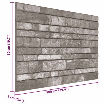 vidaXL Πάνελ τοίχου 10 τμχ. 100 x 50 cm Σκούρο Γκρι Αφρός EPS