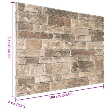 vidaXL Πάνελ τοίχου 10 τμχ. 100 x 50 cm Πολύχρωμο Αφρός EPS