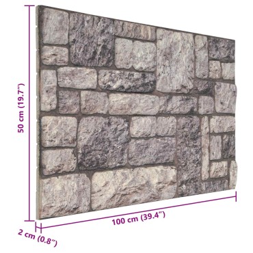 vidaXL Πάνελ τοίχου 10 τμχ. 100 x 50 cm Γκρι και Λευκό Αφρός EPS