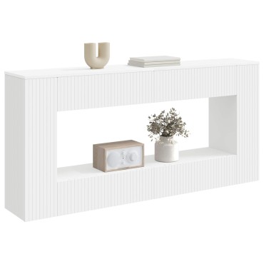 vidaXL Τραπέζι κονσόλας Ριγέ Λευκός 155x29x74cm
