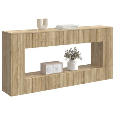 vidaXL Τραπέζι κονσόλας Ριγέ Δρύς Sonoma 155x29x74cm