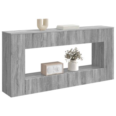 vidaXL Τραπέζι κονσόλας Ριγέ Γκρι Σονομά 155x29x74cm