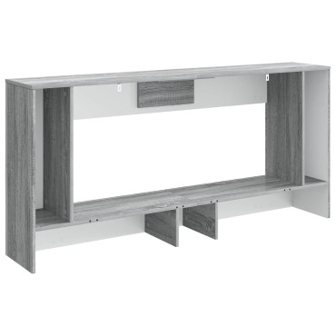 vidaXL Τραπέζι κονσόλας Ριγέ Γκρι Σονομά 155x29x74cm