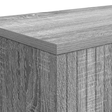 vidaXL Τραπέζι κονσόλας Ριγέ Γκρι Σονομά 155x29x74cm