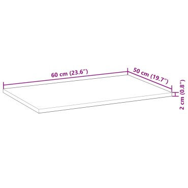 vidaXL Επιφάνεια Τραπεζιού Φιν. Λαδιού 60x50x2 εκ. Μασίφ Ξύλο Ακακίας