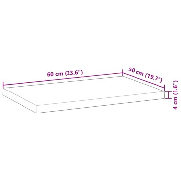 vidaXL Επιφάνεια Τραπεζιού Φιν. Λαδιού 60x50x4 εκ. Μασίφ Ξύλο Ακακίας