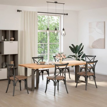 vidaXL Πόδια Τραπεζαρίας σε Σχήμα Τ, 2 τεμ. Μαύρο 60x35x(72-73)cm Ατσάλι