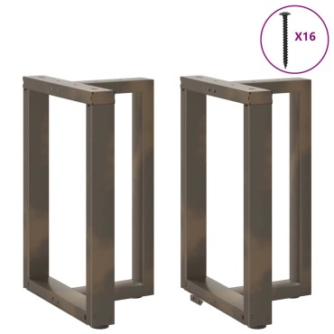 vidaXL Πόδια Τραπεζαρίας σε Σχήμα Τ, 2 τεμ. Μαύρο 60x35x(72-73)cm Ατσάλι
