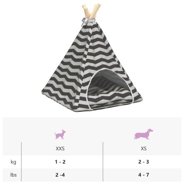 vidaXL Teepee για κατοικίδια με μαξιλάρι 40 x 40 x 50 cm Πολυεστέρας