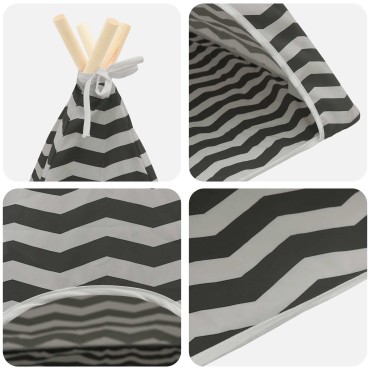 vidaXL Teepee για κατοικίδια με μαξιλάρι 40 x 40 x 50 cm Πολυεστέρας