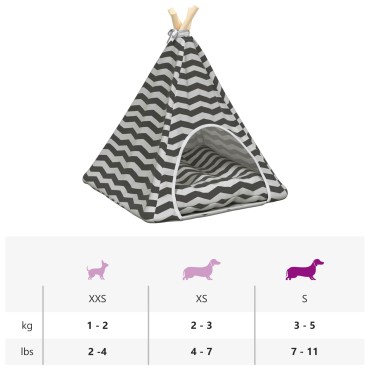 vidaXL Teepee για κατοικίδια με μαξιλάρι 50 x 50 x 60 cm Πολυεστέρας