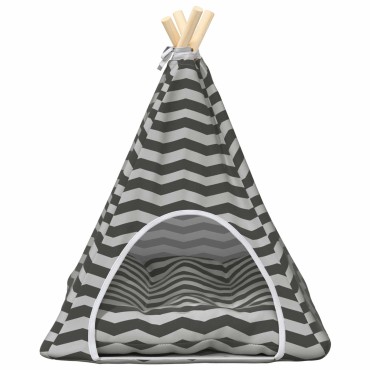 vidaXL Teepee για κατοικίδια με μαξιλάρι 50 x 50 x 60 cm Πολυεστέρας