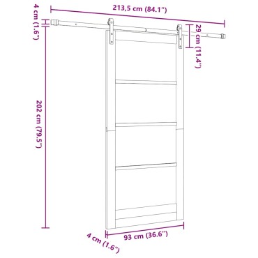 vidaXL Συρόμενη Πόρτα ORKDAL Λευκό 93 x 202 cm