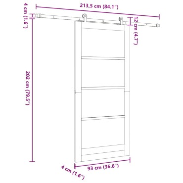 vidaXL Συρόμενη Πόρτα ORKDAL Λευκό 93 x 202 cm
