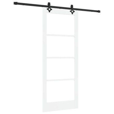 vidaXL Συρόμενη Πόρτα ORKDAL 83 x 202 εκ. Μασίφ ξύλο πεύκου και γυαλί