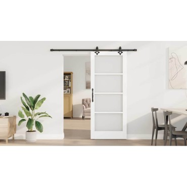 vidaXL Συρόμενη Πόρτα ORKDAL 83 x 202 εκ. Μασίφ ξύλο πεύκου και γυαλί