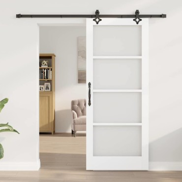 vidaXL Συρόμενη Πόρτα ORKDAL 83 x 202 εκ. Μασίφ ξύλο πεύκου και γυαλί