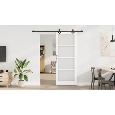 vidaXL Συρόμενη Πόρτα ORKDAL 83 x 211 εκ. Μασίφ ξύλο πεύκου και γυαλί