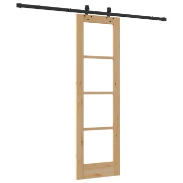 vidaXL Συρόμενη Πόρτα Φυσικό 61 x 198,5 εκ.