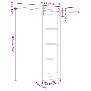 vidaXL Συρόμενη Πόρτα ORKDAL Φυσικό 61 x 198,5 εκ.