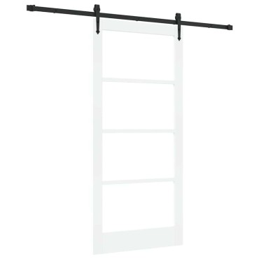vidaXL Συρόμενη Πόρτα ORKDAL 93 x 202 cm Μασίφ ξύλο πεύκου και γυαλί