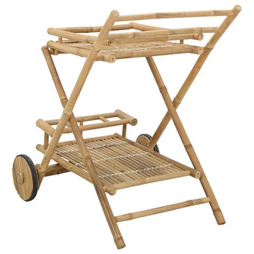 vidaXL Τρόλεϊ Υπηρεσίας με Ρόδες Φυσικό 79x67,5x84cm Μπαμπού