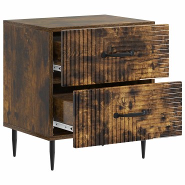 vidaXL Κομοδίνο Καπνισμένο Ξύλο Δρυός 43x34,5x47,5 εκ 1 τεμ.