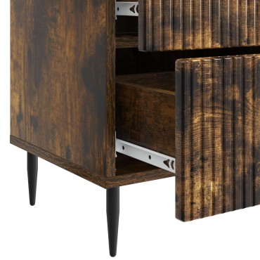 vidaXL Κομοδίνο Καπνισμένο Ξύλο Δρυός 43x34,5x47,5 εκ 1 τεμ.