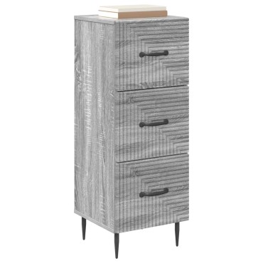 vidaXL Ντουλάπι με Συρτάρια Γκρι Sonoma 33x34,5x89,5 εκ 1 τεμ.