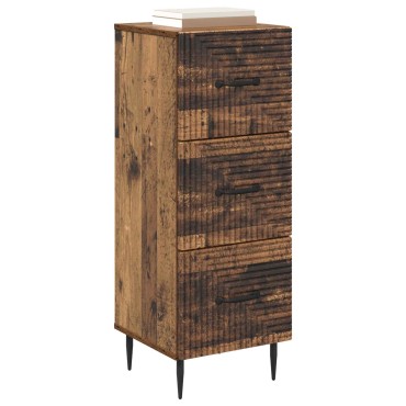 vidaXL Ντουλάπι με Συρτάρια Παλαιωμένο ξύλο 33x34,5x89,5 εκ 1 τεμ.